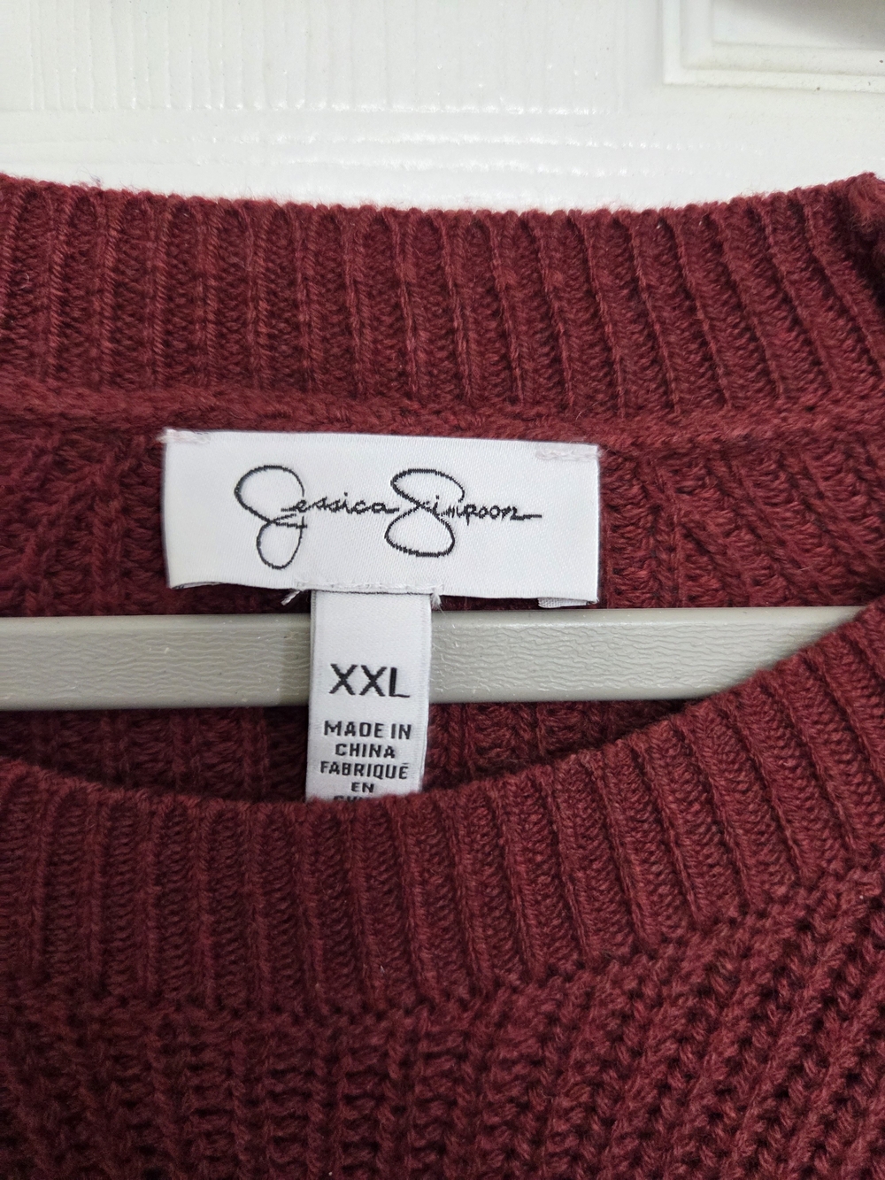 Jessica Simpson Women's Maroon Knit Sweater - XXL